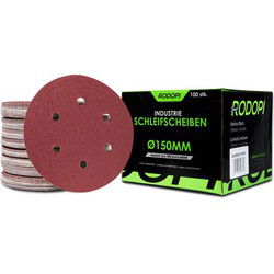 Rodopi® 100x Korrel 120 Schuurpapier 150mm - 6 gats Excentrisch Schuurmachine