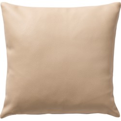 Dutch Decor JARED - Sierkussen 45x45 cm – leerlook – stoere effen kleur - Irish Cream - beige - Dutch Decor