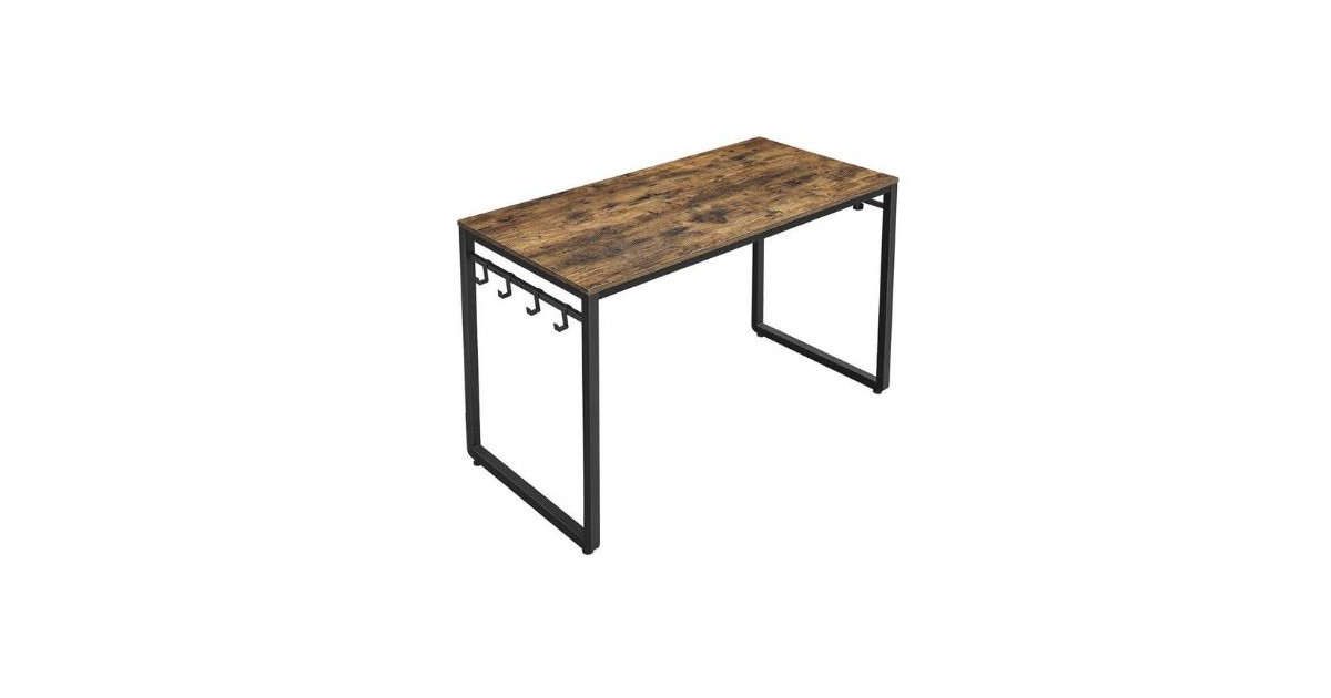 MIRA Home - bureautafel - kantoortafel - industrieel - hout/staal - bruin - 60x120x75