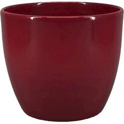 Floran Plantenpot - wijn rood - glanzend - keramiek - 17 x 15 cm - Plantenpotten