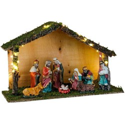 Complete kerststallen met 9 beelden en inclusief verlichting 40 cm - Kerststallen