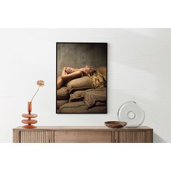 Muurwerken Akoestisch Schilderij - Mooie Blonde Blote Vrouw Industrieel - Geluidsdempend Wandpaneel - Wanddecoratie - Geluidsisolatie - BASIC (AW 0.65) XXL (107X150)