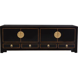 Fine Asianliving Chinese TV Kast Onyx Zwart - Orientique Collection