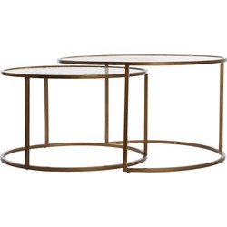 Light & Living - Salontafel FERATI - Ø73x44cm - Goud - Set van 2