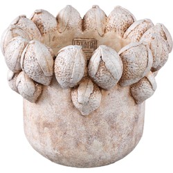 PTMD Bloempot Latesha - 23x23x17 cm - Cement - Creme
