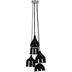 Vintage hanglamp wit, zwart diverse vormen E27x5 60cm