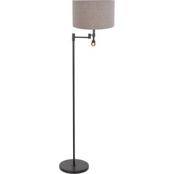Moderne Vloerlamp - Steinhauer - Linnen - Modern - E27 - L: 30cm - Voor Binnen - Woonkamer - Eetkamer - Zwart