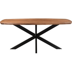 Livingfurn - Eetkamertafel Jesper Danish Oval 180cm - Mangohout / Gecoat Staal