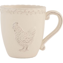 Clayre & Eef Mok  225 ml Beige Keramiek Rond Kip Theemok