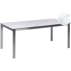 COSOLETO - Tuintafel - Wit marmer - Glas/RVS