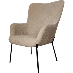 Rosemarie bouclé fauteuil lichtbruin