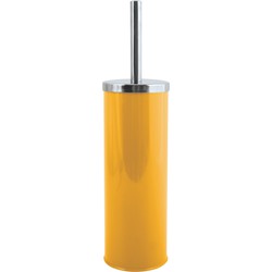 MSV Toiletborstel in houder/wc-borstel - metaal - saffraan geel - 38 cm - Toiletborstels