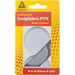 Teflonglijders rond 50mm grijs 2st