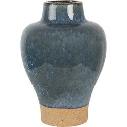 Clayre & Eef Vaas  Ø 21x31 cm Blauw Keramiek Rond Decoratie vaas