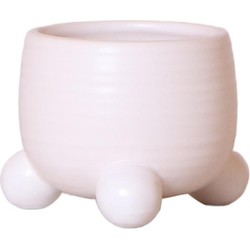 Kolibri Home | Rolling witte bloempot - witte keramieken sierpot - Ø6cm