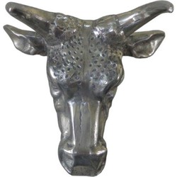 XXL Deco. Bull Hoofd - Bully - Schedel - Zilver