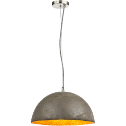 Halfronde hanglamp  met betonkleur | Metaal | Hanglamp | Grijs | Woonkamer | Eetkamer