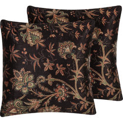 KARUR  - Sierkussen set van 2 - Donkerbruin - 45 x 45 cm - Polyester