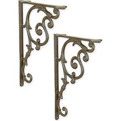 A PAIR OF CAST IRON WALL BRACKETS