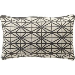 Dutch Decor NISA - Buitenkussen 30x50 cm - waterafstotend en uv-bestendig - Charcoal Gray - antraciet - Dutch Decor