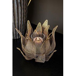 PTMD Milia Kaarsenhouder  - 23 x 23 x 18 cm - Ijzer - Goud