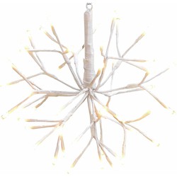 2x Witte lichtbollen hangdecoratie 40 cm - kerstverlichting figuur