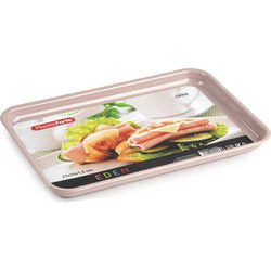 Plasticforte dienblad/serveerblad - Kunststof - 29 x 20 cm - oud roze - Dienbladen