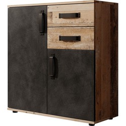 Meubella Dressoir Montreal - Grijs - Old wood - 80 cm