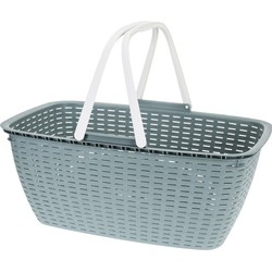 Wasmand met hengel - groen - kunststof - 35 liter - 60x40x30 cm - Wasmanden
