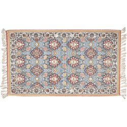 Clayre & Eef Vloerkleed  140x200 cm Blauw Rood Katoen Rechthoek Tapijt