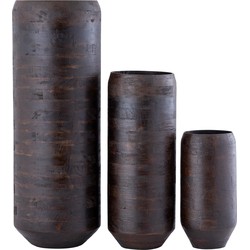 PTMD Bloempot Gerd - 24x24x60 cm - Hout - Bruin