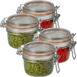 6x Luchtdichte weckpotten transparant glas 125 ml - Weckpotten