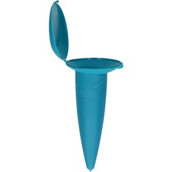 Gerimport strand asbak turquoise met klepje - 1x - Asbakken