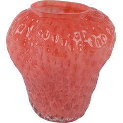 Vaas glas l18,3b15h20,5 cm rood