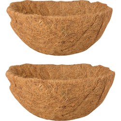 2x stuks voorgevormde inlegvellen kokos voor hanging basket 30 cm - kokosinleggers - Plantenbakken