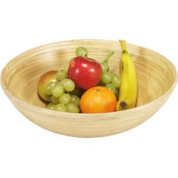 1x Bamboe houten broodmanden/fruitschalen/serveerschalen 25 x 8 cm - Fruitschalen