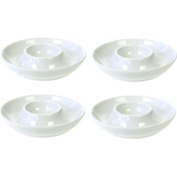 Cosy & Trendy Eierdopjes - 4x st - wit - 8 cm - porselein - Eierdopjes