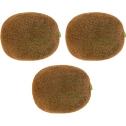 3x stuks nep fruitschaal kiwi fruit 6 cm - Kunstbloemen