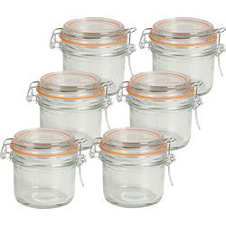 Urban Living Weckpot/inmaakpot - 10x - 200 ml - glas - met beugelsluiting - D8 x H8 cm - Weckpotten