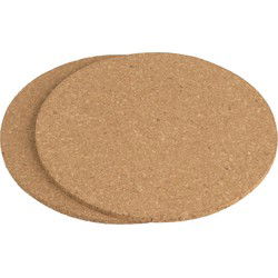 Pannen onderzetters rond - set 2x stuks - van kurk - D18 cm - Panonderzetters
