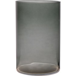 Bloemenvaas Neville - donkergrijs transparant - glas - D14 x H21 cm - Vazen
