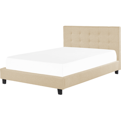 Beliani ROCHELLE - Tweepersoonsbed-Beige-Polyester