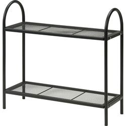 Pro Garden Plantenrek - zwart - metaal - opvouwbaar - 60 x 22 x 58 cm - Plantenrekjes