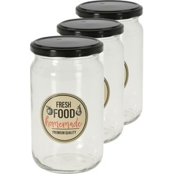 Set van 5x stuks voorraadpotten/weckpotten 720 ml glas met metalen schroefdeksel - Weckpotten