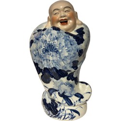Fine Asianliving Chinese Boeddha Beeld Porselein Handgeschilderd