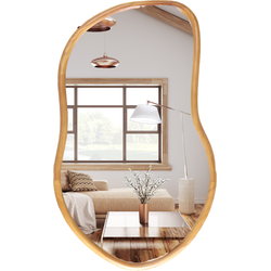MISOU Wandspiegel - Spiegel - Organische Vorm - 75x45cm - Hout - Wanddecoratie - Miroir Mural