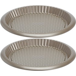 2x Ronde taartbodems/quiche bakvormen 32 cm - Bakringen