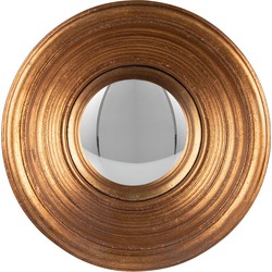 Clayre & Eef Spiegel  Ø 16 cm Goudkleurig Kunststof Rond Grote Spiegel