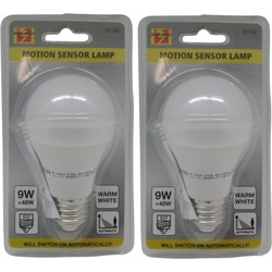 2x Led lamp / bulb E27 met bewegingssensor - Lamp (bolletje)