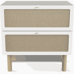 Commode met verschoontafel 2 lades en 1 plank L89,8 cm - OCHNA